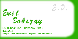 emil dobszay business card